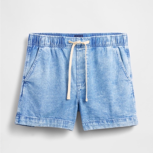 GAP Light Wash Drawstring Jean Shorts - Light Blue - Picture 4 of 4